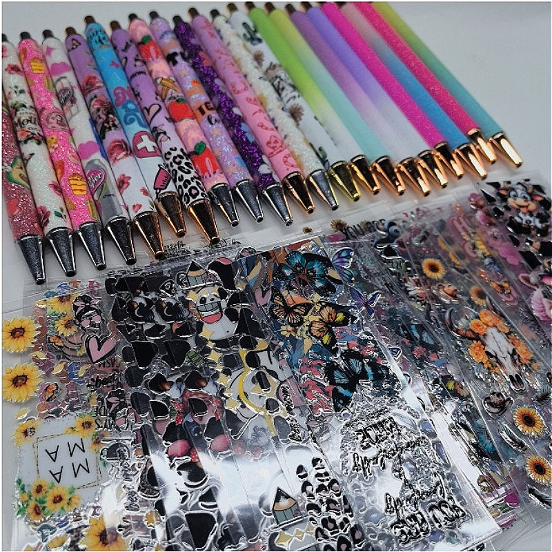 Wholesale Random Stickers 20/50/100pcs UV DTF Wraps & Cartoon Random Styles Bookmark Stickers for Crafts wraps